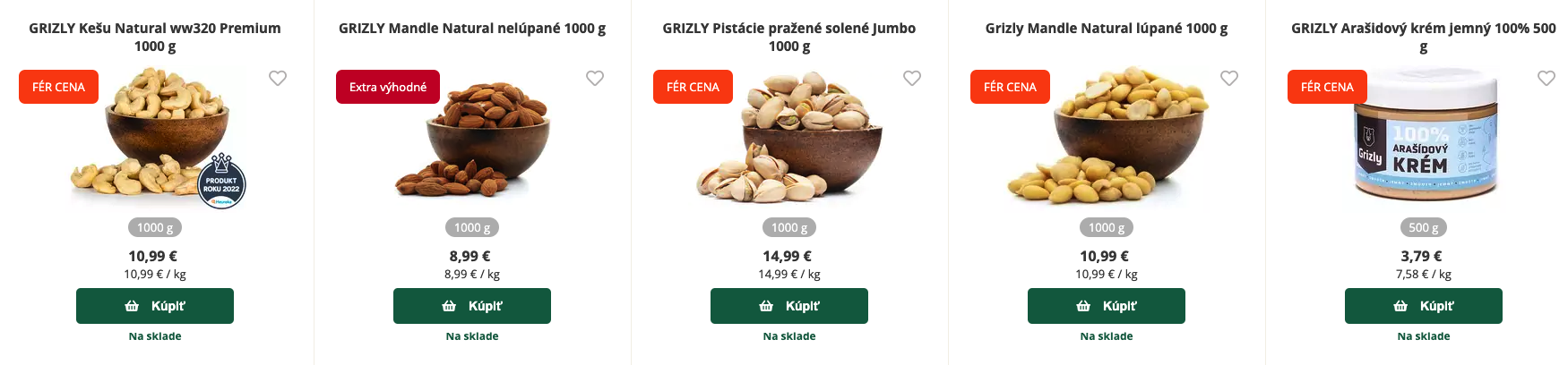 produkty od grizly.sk